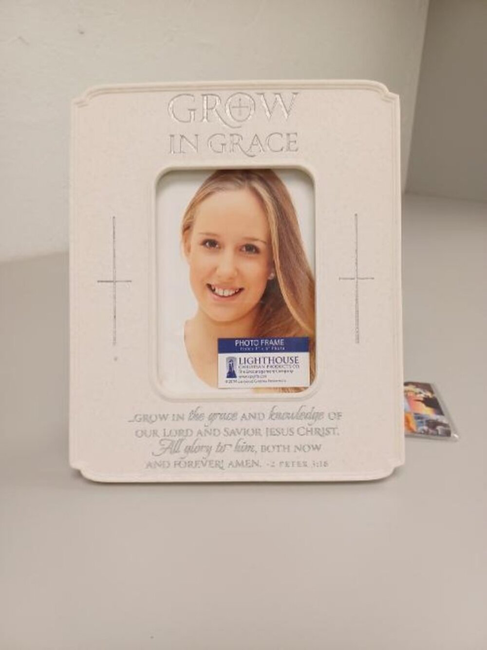 Lighthouse Christian Products "Grow In Grace" 4x6 Photo Frame Message Booklet